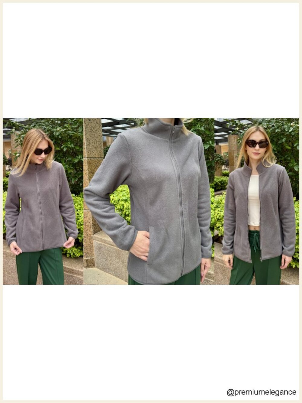 Lightweight Full Zip Up Fleece Jacket with Pockets Long Sleeve Hiking Athletic - Picture 5 of 6